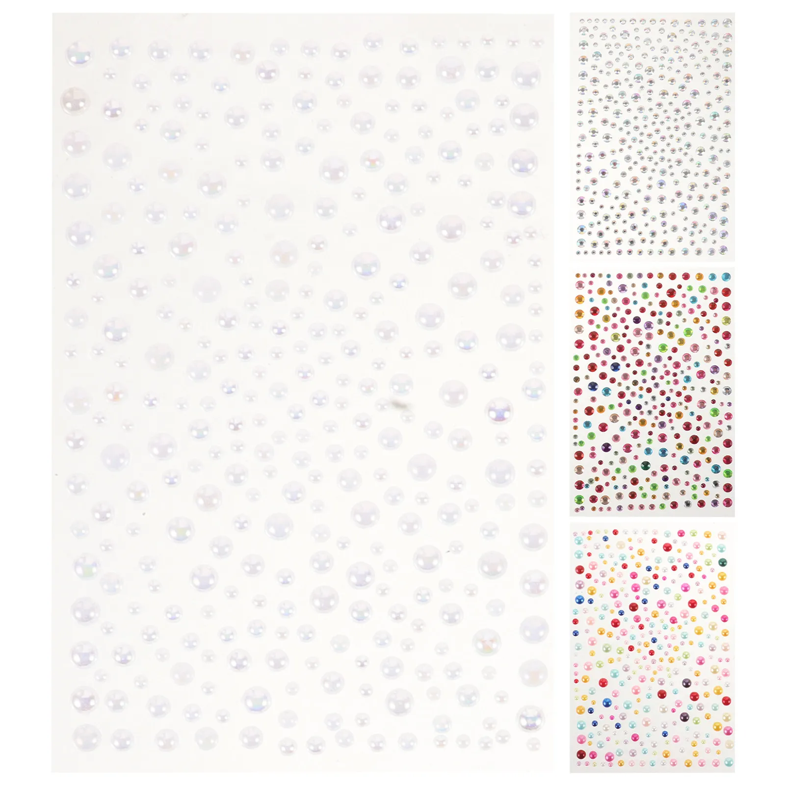 

4Pcs Face Rhinestone Jewels Stickers with Pearls and Crystals Waterproof Temporary Facial Gems for Creative Makeup Festival