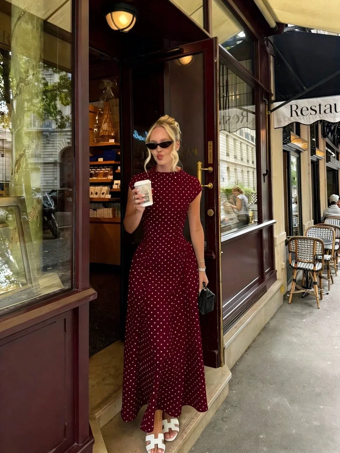 

Элегантное платье миди в горошек для женщин, повседневное, для вечеринок, летнее