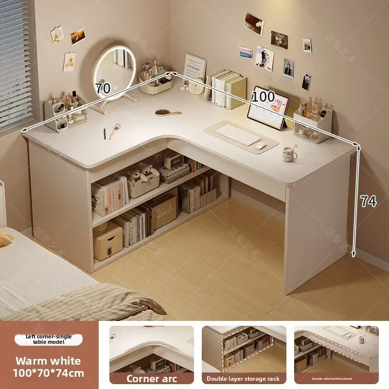 Firm Computer desk Desktop Home bedroom Bookshelf Integrated student learning to write Corner Multifunctional office desk