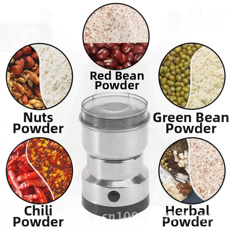 

Multifunctional Grain Grinding Machine Portable Small Coffee Soybean Grinder Electric Stainless Steel Household Appliance