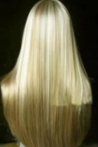 Beautiful Fashion long mixed blonde straight hair wig