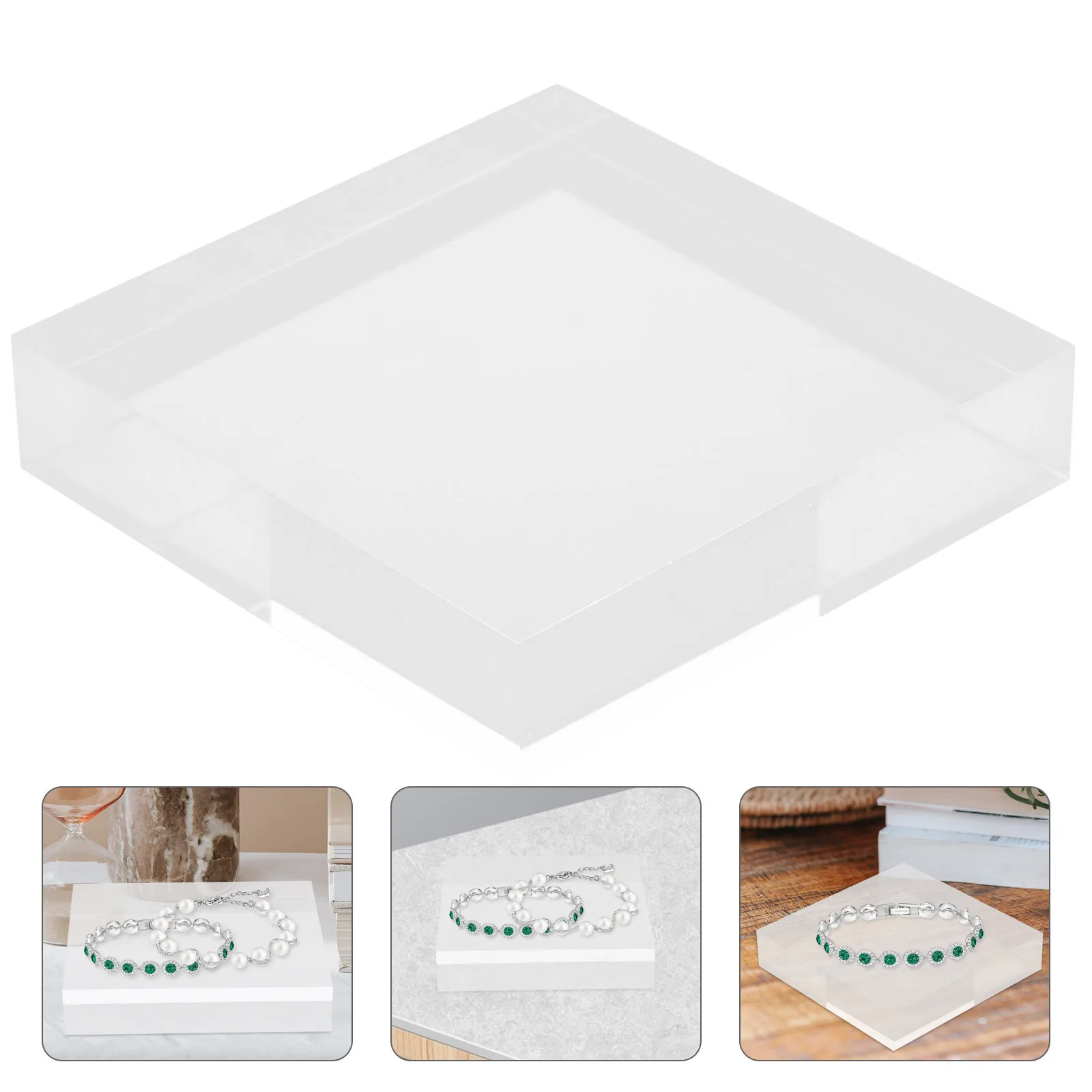 

Акриловая подставка для дисплея, квадратный прозрачный держатель для ювелирных изделий для хранения колец, браслетов, подставка для домашнего декора