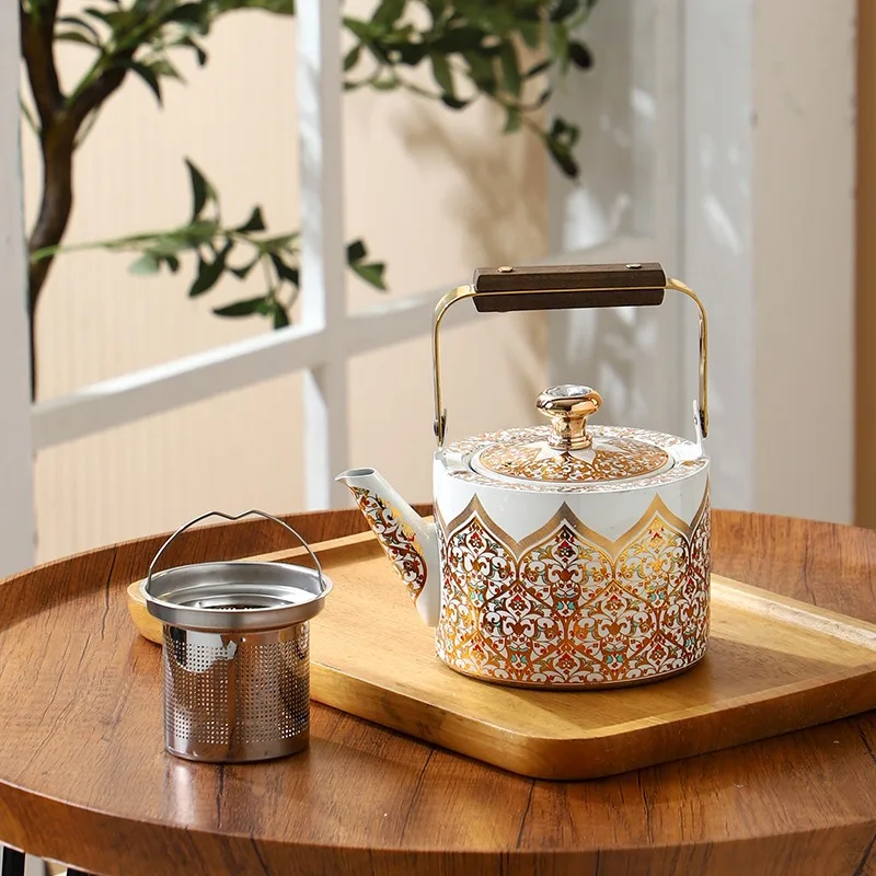 Stainless steel tea kettle, light luxury high-end kettle large capacity milk teapot