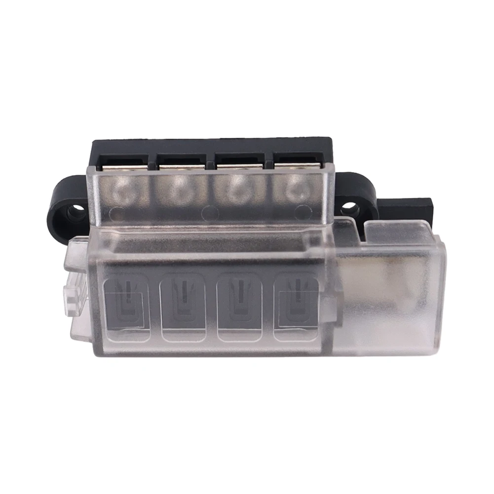 100A ST Blade Fuse Block With Screw Terminals Compact 4 Circuit Fuse Box With Protection Cover For Car Boat Marine Trike Auto