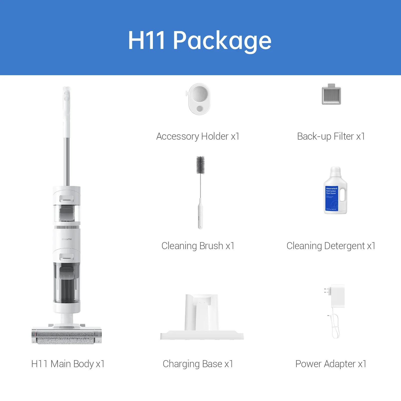 900ml Dreame H11 Wireless Wet and Dry Smart Vacuum Cleaner for Home Handheld Household Erasers Cordless Self-Cleaning 170w