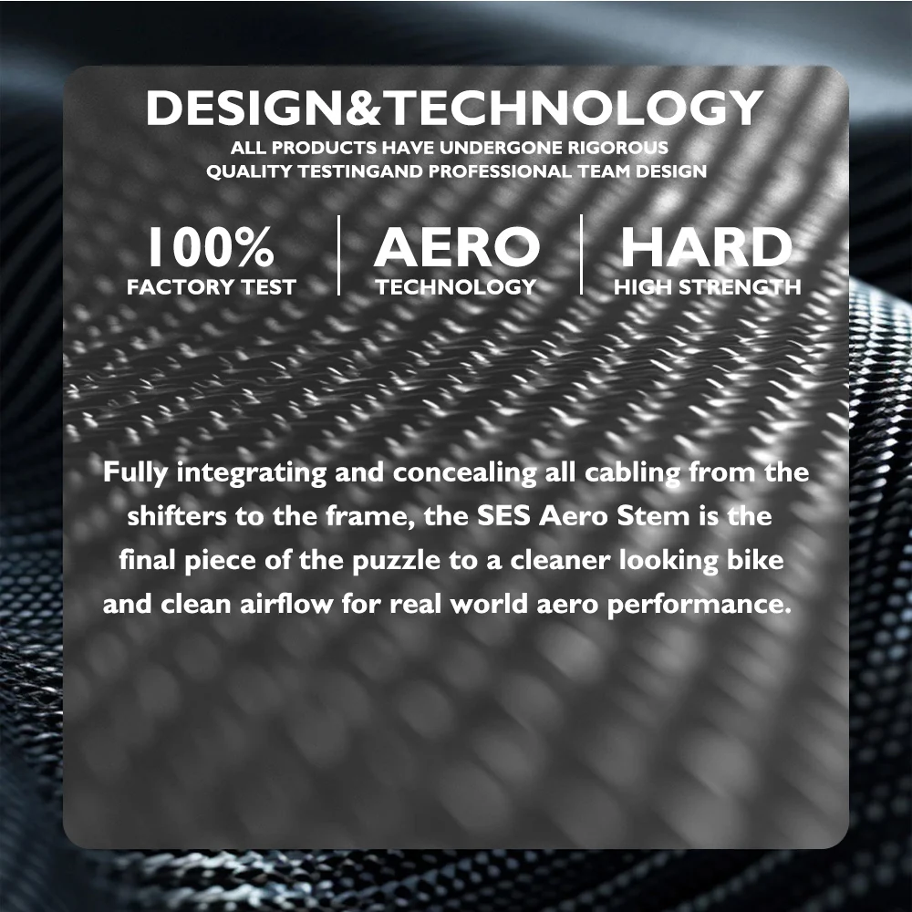 SES Aero Integrierter Rennrad-Vorbau, Carbonfaser-Design mit versteckter Kabelführung, -7 ° Winkelstütze, 80mm-130mm, 31,8mm Klemme, Fahrradzubehör – Detail 3