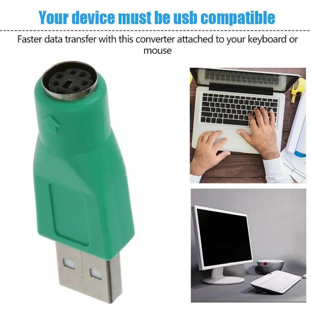 1 To USB Male Adapter Male To 6pin Suitable For Computer PC Laptop Keyboard Mouse Adapter Green Adapter