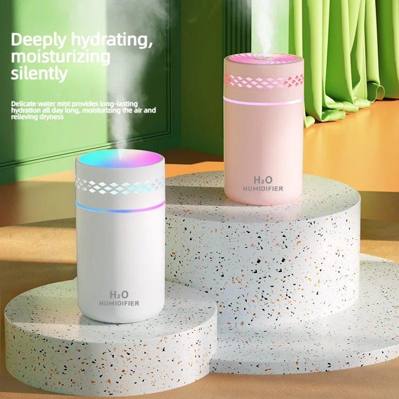 New Mini Color Cup Humidifier Portable Mist Sprayer With Color Running Led Ambient Light For Car Desktop Home, Ideal Gift