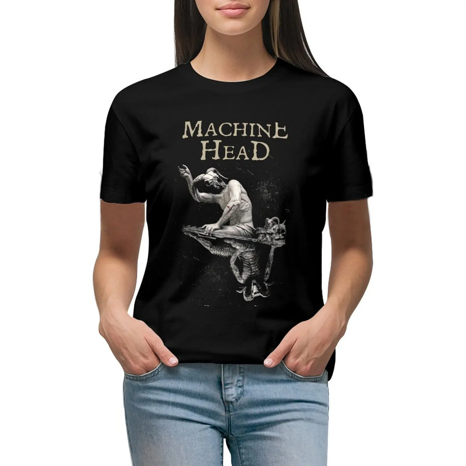 

Machine Head Of Kingdom and Crown T-shirt lady clothes vintage clothes cute tops summer clothes for Women