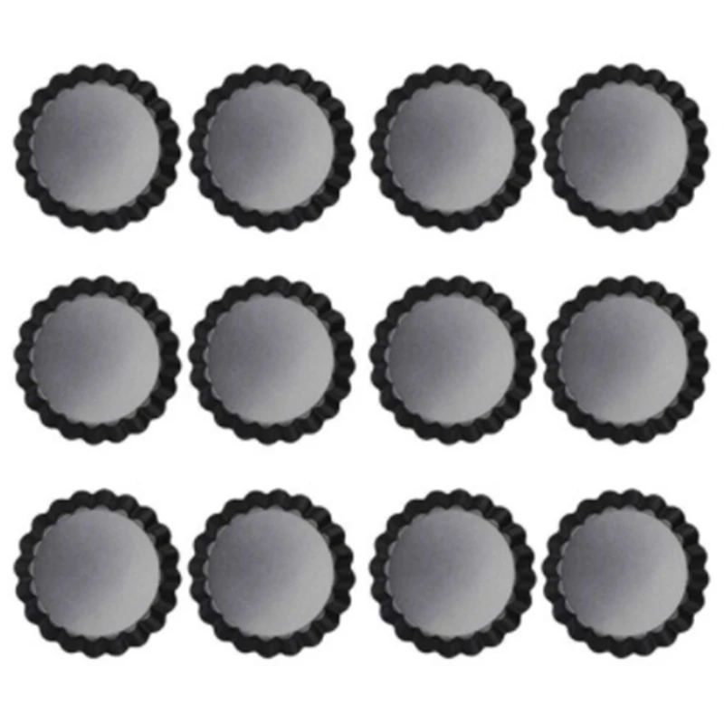 12 Pcs Tart Pan,Non Stick 4 Inch Tart Pan with Removable Bottom Quiche Pan Loose Bottom for Baking Pies,Tarts,Quiches