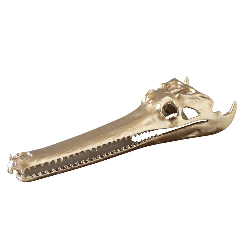 Modern simple study high-end decorative creative crocodile head ornament acrylic marble cover model room soft decoration