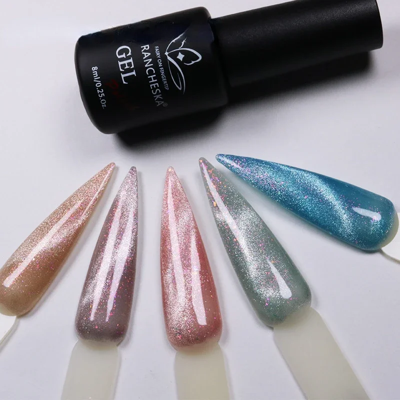 

8ml Magnetic Nail Gel Polish Nail Art Reflective Glitter Cat Eye Soak Off UV Nail Glue Semi-Permanent Varnish Gel