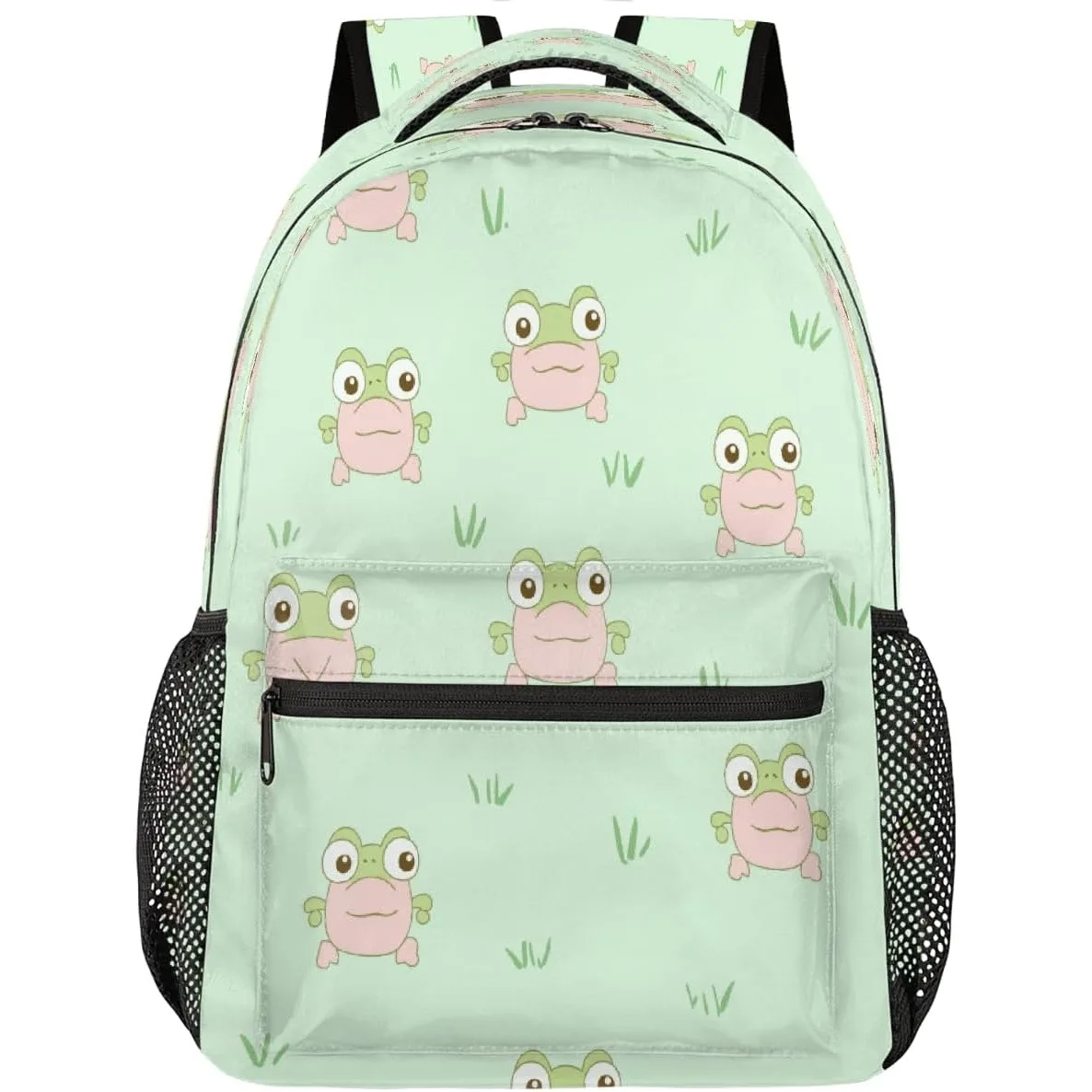 

Зеленый рюкзак с милыми мультяшными лягушками, рюкзаки для ноутбука, повседневная дорожная сумка для колледжа, походный рюкзак для женщин и мужчин