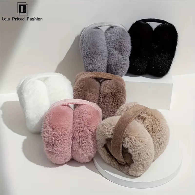 Soft Plush หูอุ่นฤดูหนาว Earmuffs สําหรับผู้หญิงผู้ชายแฟชั่นกลางแจ้ง Earflap ป้องกันหู-muffs สีทึบฝาครอบหู