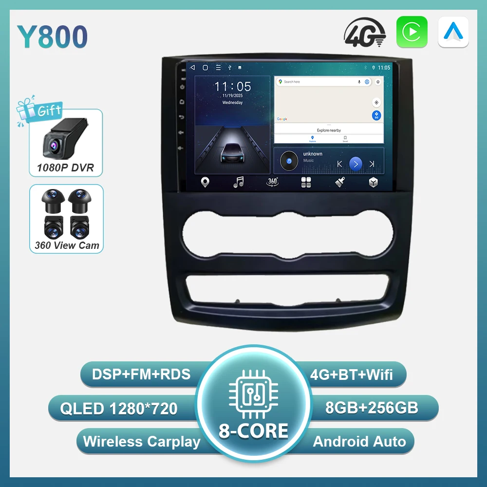 Android 16 autoradio intelligent systeem Carplay touchscreen 8-core Wifi voor Mercedes-Benz Sprinter en Volkswagen Crafter 2006