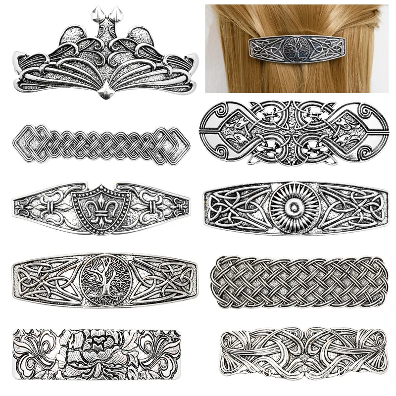 Ladies' Retro Style One Word Clip Viking Tree of Life Ethnic Style Fashion Spring Clip Headpiece
