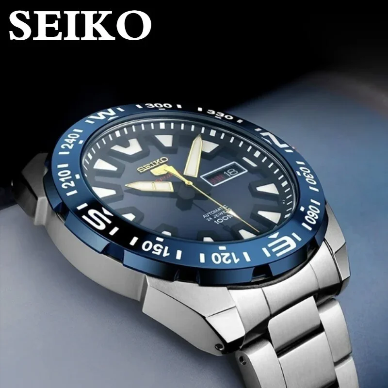 Seiko SRP747J Made in Japan Men Automatic Quartz 100M Diving Sports Classic Fashion Retro Luminous Steel Band Chronograph Watch