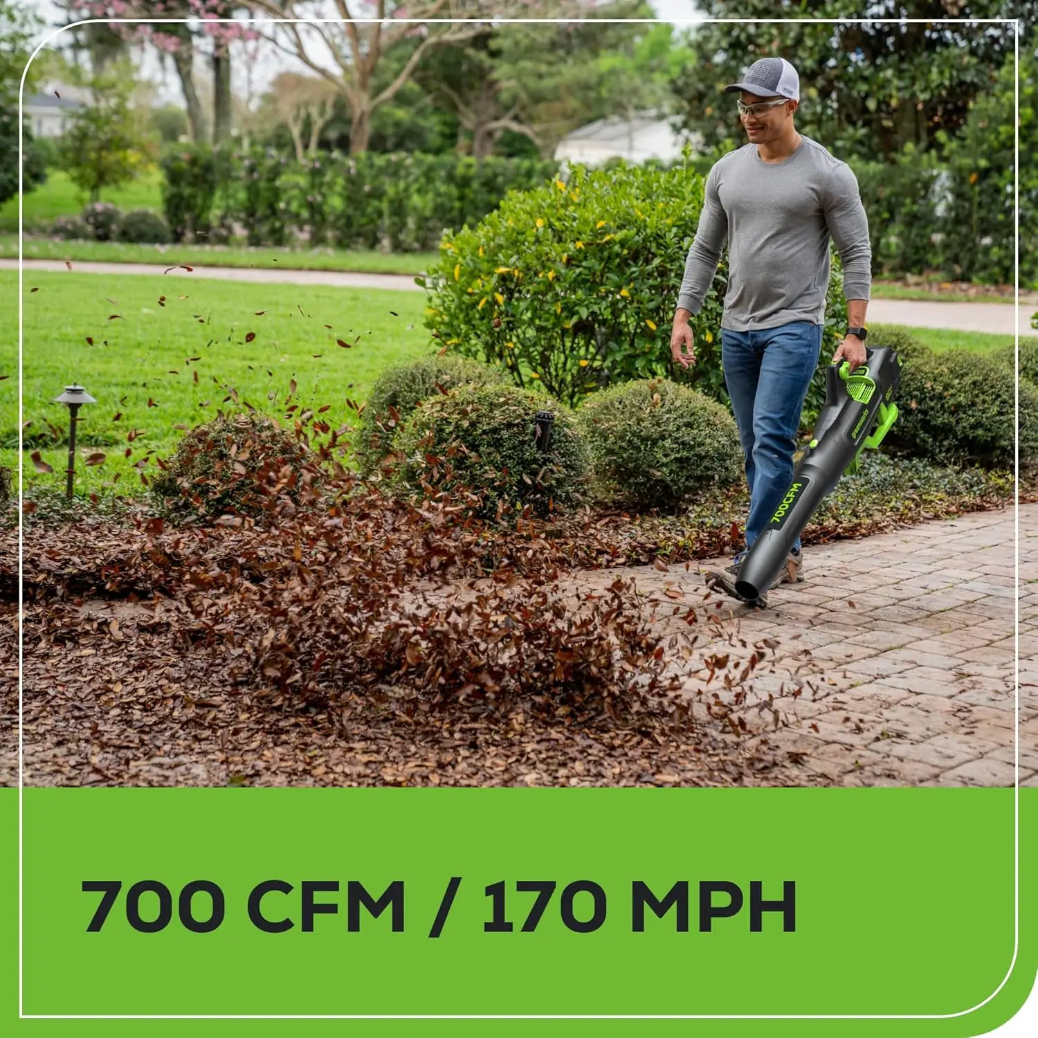 

80V 700 CFM Cordless Leaf Blower, 2.5Ah Battery and 45 Minute Rapid Charger