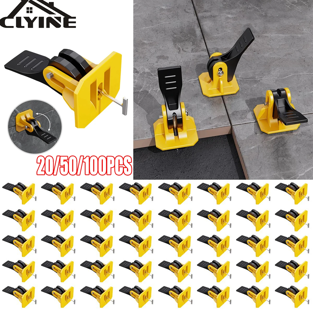 Tile Leveling System leveler Adjuster Reusable Porcelain Ceramic Leveler Wall Floor Positioning Locator Construction Tile Tools