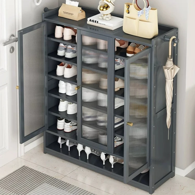 Tall Double Door Shoe Cabinet Large Capacity Dustproof Shoe Storage Cabinet Multi Layer Organizer for Entryway Hallway Furniture