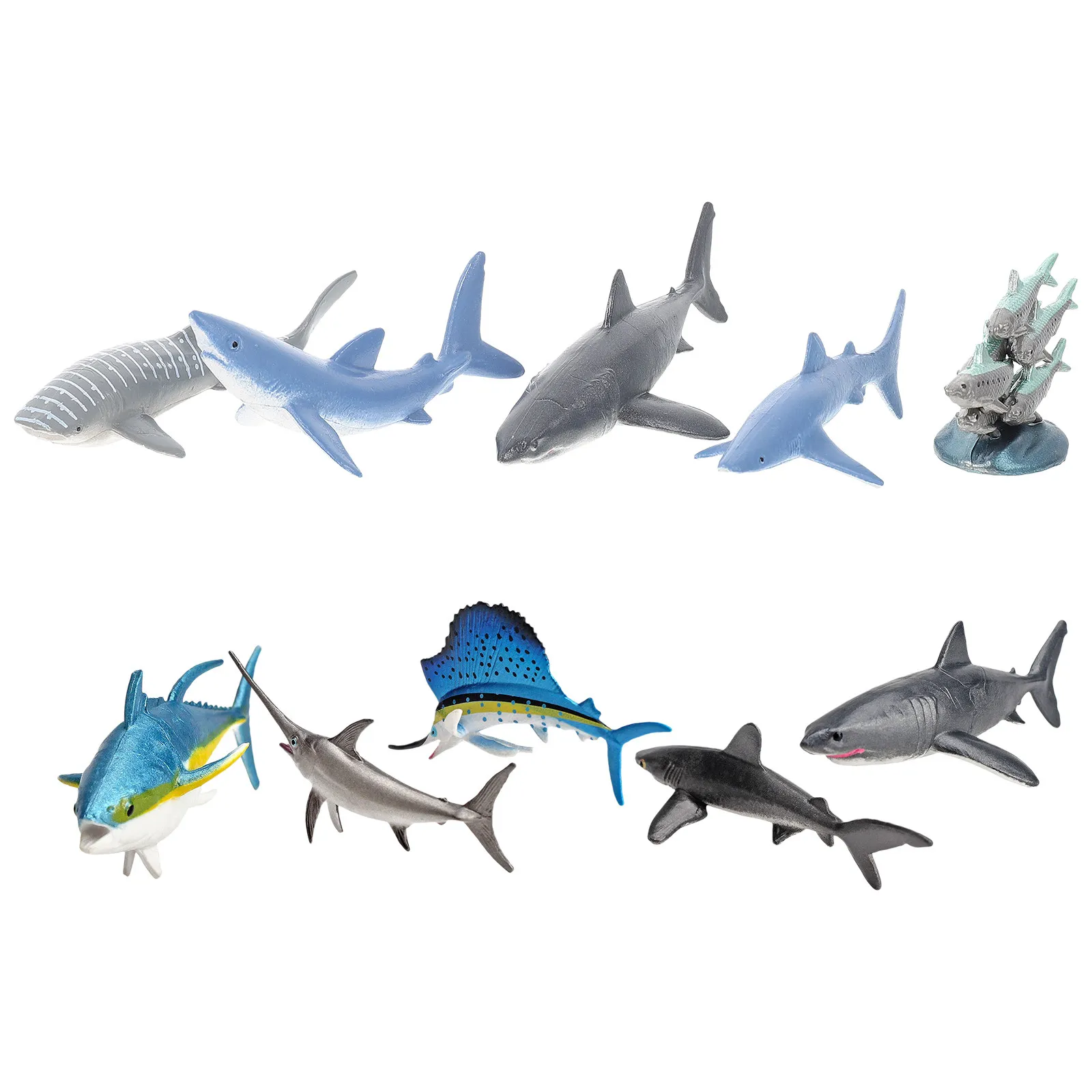 

10Pcs Marine Animal Set High Grade Plastic Simulation Ornament Kids Early Learning Ocean Creatures Creative Desktop Decoration