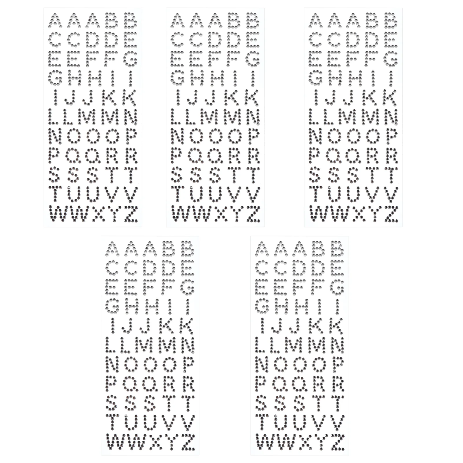 

5pcs 5Sheets Acrylic Diamond Stickers SelfAdhesive Rhinestone Alphabet Letters Decoration Cartoon Labels Kids Crafts Decorative