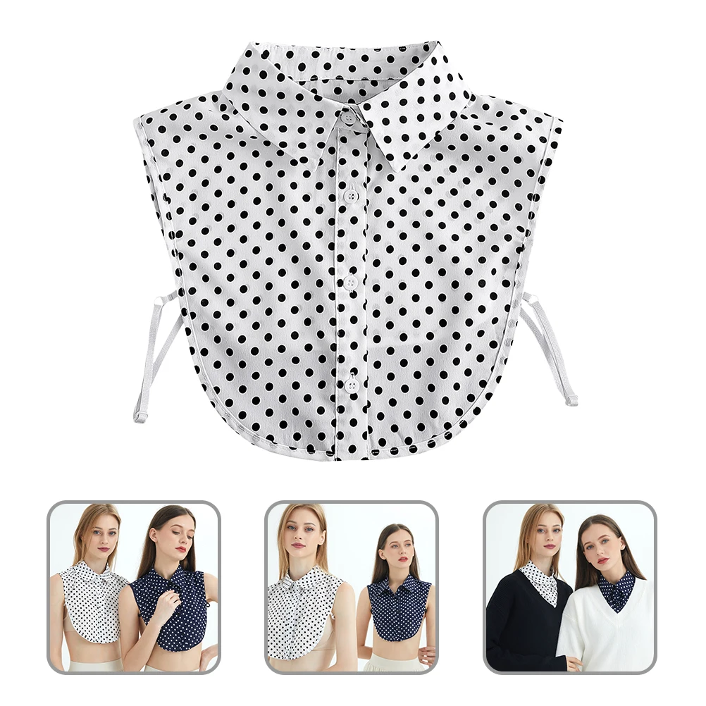 

Collar Half Shirts Fake Faux Sequins Adjustable Insert Blouse Dickey Chiffon Lightweight Breathable Elegant Charm St