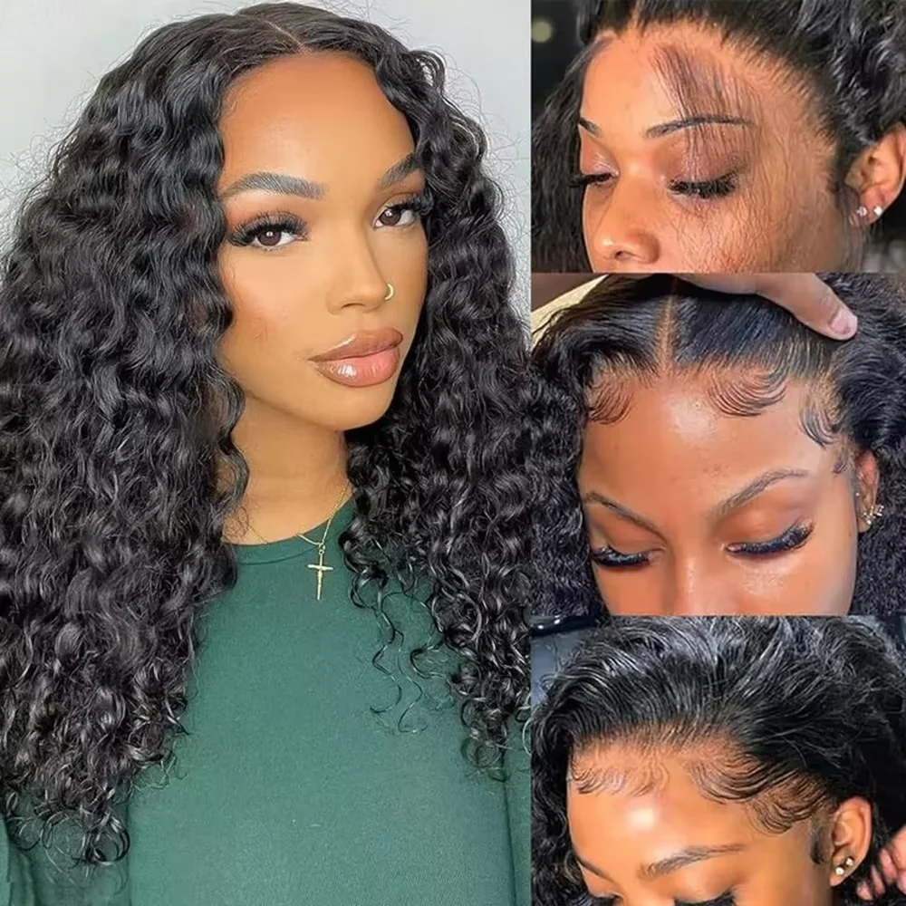 13x4 Deep Wave Human Hair Wigs For Black Women Lace Front Human Hair Wigs Brazilian Remy Curly Human Hair Wig 4x4 Lace Wig