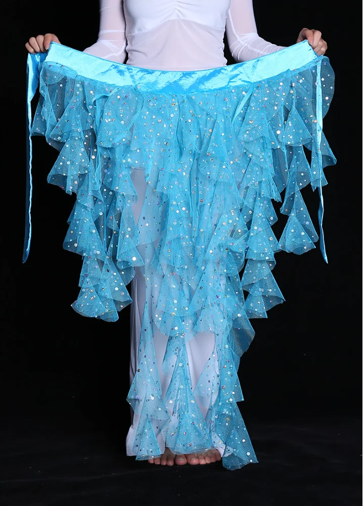 1pcs/lot Belly Dance Mesh Sequins Waistband Hip Scarf Costume Dancewear Waist Chain candy color