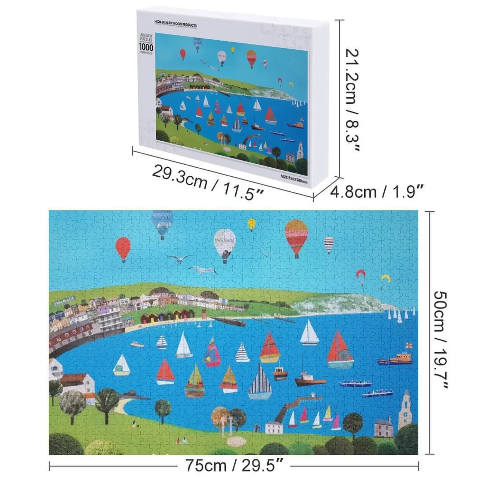 Swanage, Dorset Puzzle, individuelles Spielzeug für Kinder, individuell mit Fotopuzzle