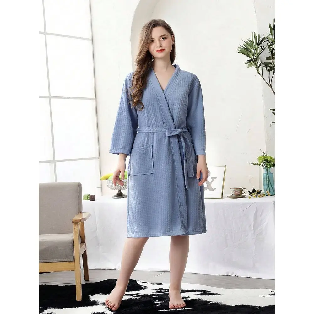 

Lightweight Fashionable Bathrobe For Home And Beach, QuickDry SkinFriendly Couples Bathrobe, Simple Checkered Bathrobe Summer W
