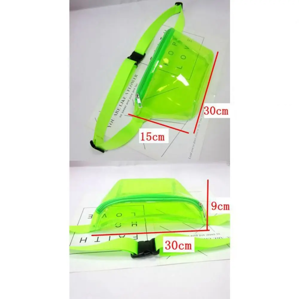 Crossbody Chest Bag Sports Fanny Pack Waist Bags Clear Holographic Women Pack Female Belt Bag PVC Waist Packs Chest Phone Pouch