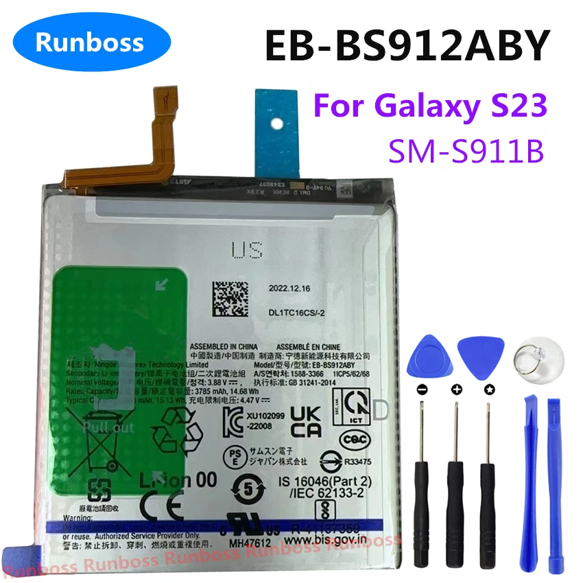 EB-BS912ABY 3900mAh New High Quality Replacement Battery For Samsung Galaxy S23 SM-S911B Phone