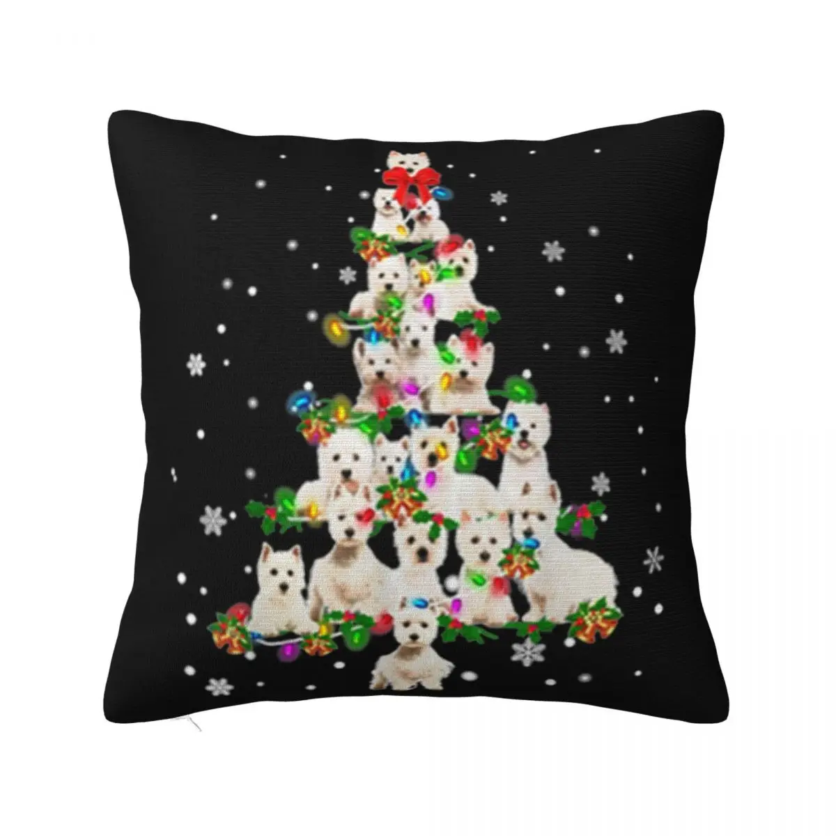 

Awesome Cute West Highland White Terrier Dog Christmas Tree Gift Streetwear Homme Pillow Case