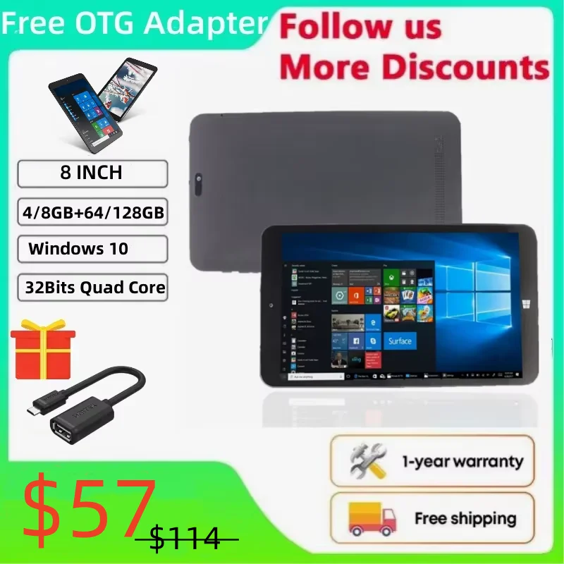 Neueste 8'' Windows 10 Tablet PC Quad Core 2GB/4GB/8GB RAM 64GB/128GB ROM 1280*800IPS WiFi Intel