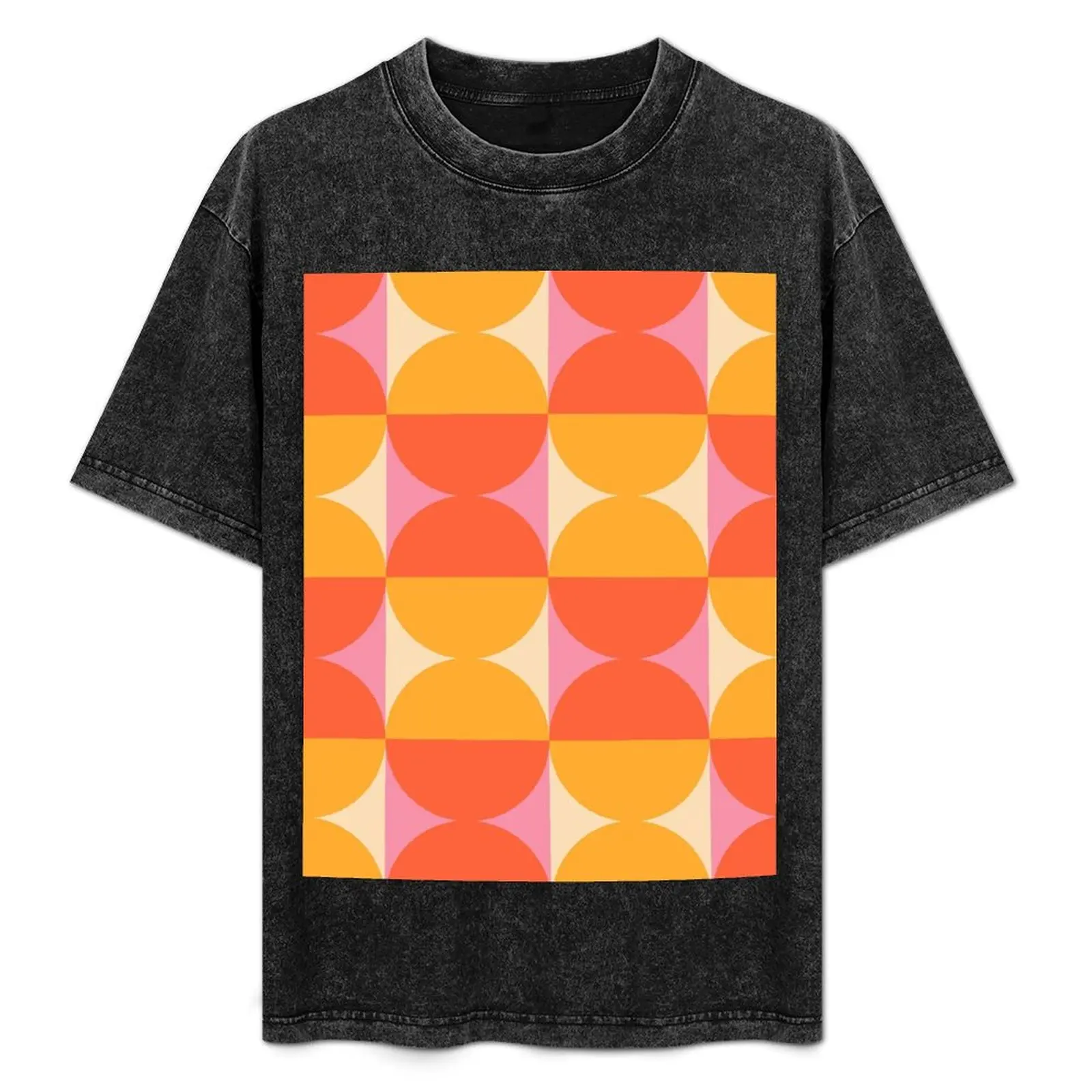 

Mid Century Modern Geometric Abstract Pattern 721 T-Shirt Sports Casual Breathable Tee Shirt