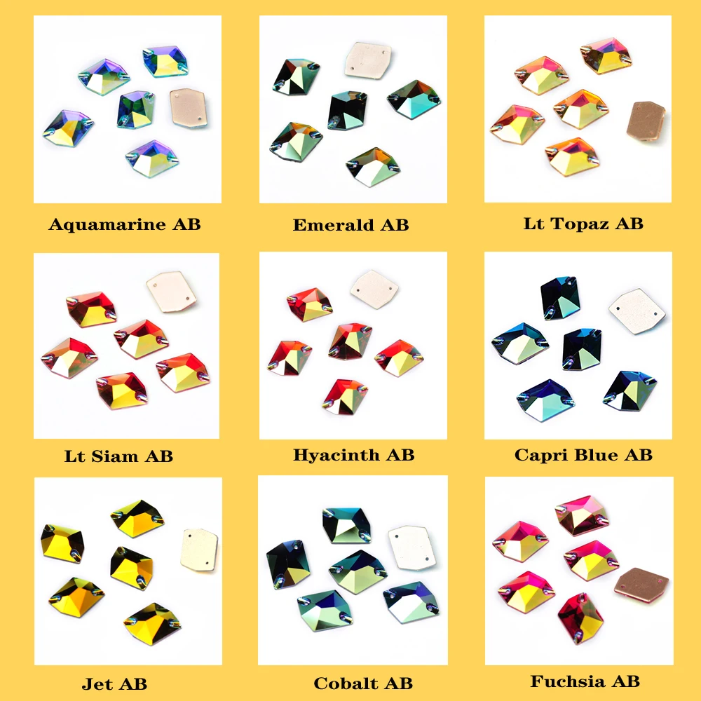 PUBRILEX Bunte AB Kosmische Strasssteine Näh-Glaskristalle DIY-Bastelzubehör Flache Aufnähsteine für Taschen und Kleidung – Detail 2