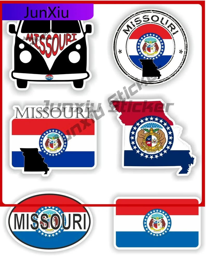 

Missouri Flag United States Vinyl Stickers Travel Vacation Decals Exterior Accessories Car Bumper Cover Waterproof Outdoor Pvc