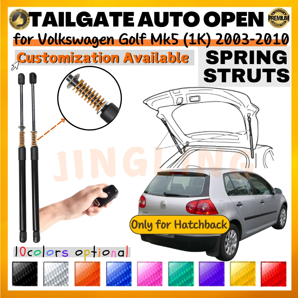 

Qty(2) Trunk Struts with Spring for Volkswagen Golf Mk5 (1K) Hatchback 2003-2010 Rear Tailgate Lift Supports Shock Absorbers Rod