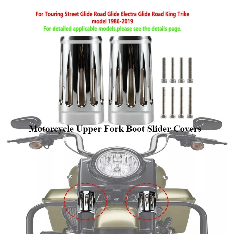 

Motorcycle Upper Fork Boot Slider Covers for Harley Davidson Touring Street Glide Road Glide Electra Glide Road King Trike model