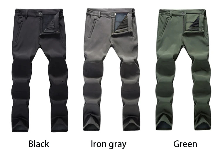 Männer Warme Fleece Wandern Hosen Tactic Winter Verhindern Schlanke Winddicht Outdoor Soft Shell Trekking Camping Hosen – Detail 2