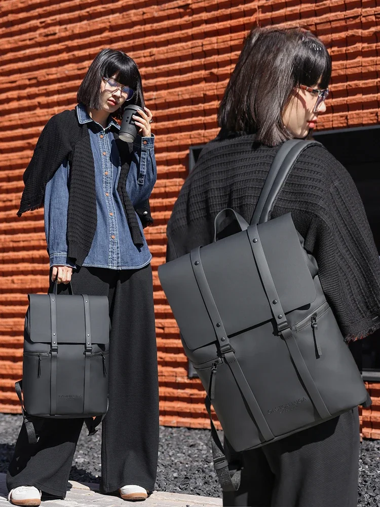 Computerrugzak Leer Dames Outdoor Commuter Boek met grote capaciteit