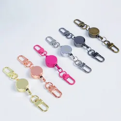 Retractable Badge Key Holder Holder Badge Reel Anti-theft Metal Easy-to-pull Buckle Rope Elastic Keychain Key Ring Accessories