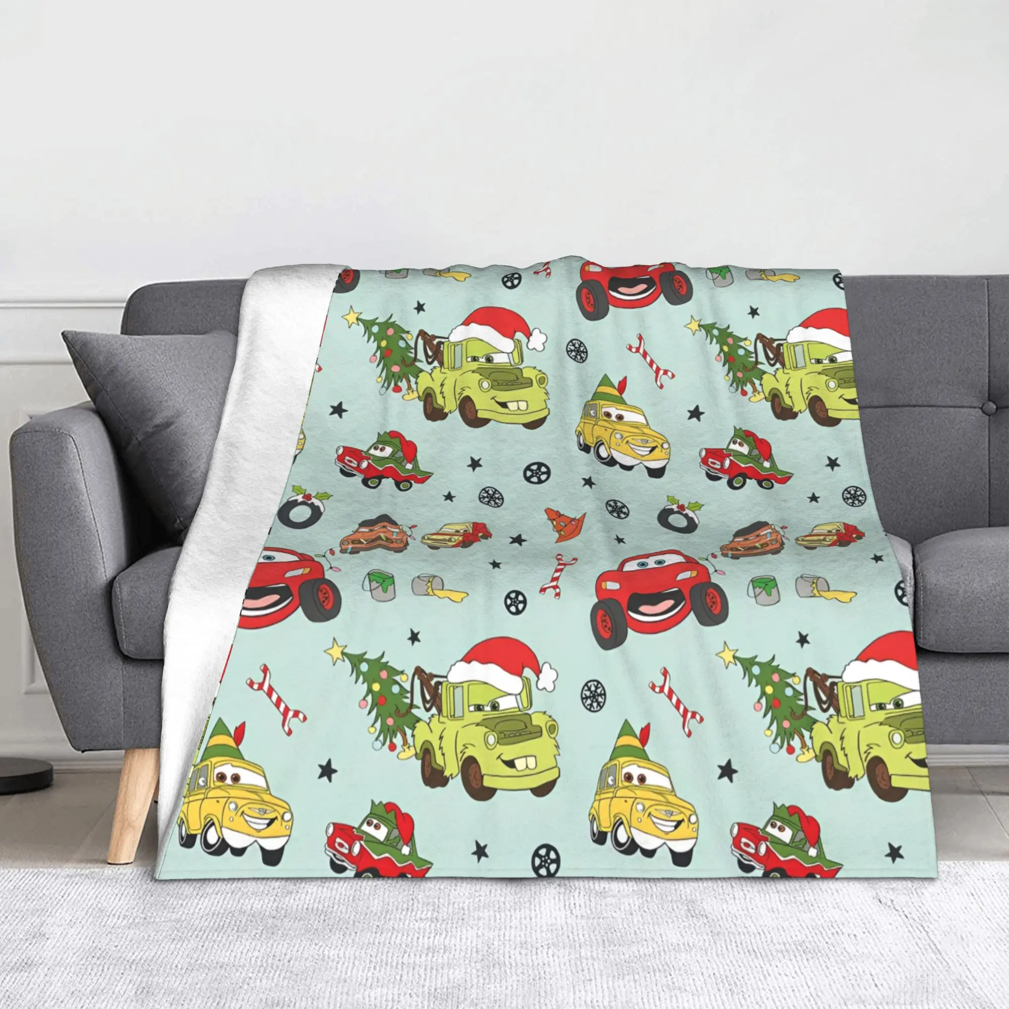 

Cars Lightning McQueen Christmas Blanket Flannel Throw Blankets Bed Sofa Portable Soft Warm Bedspreads