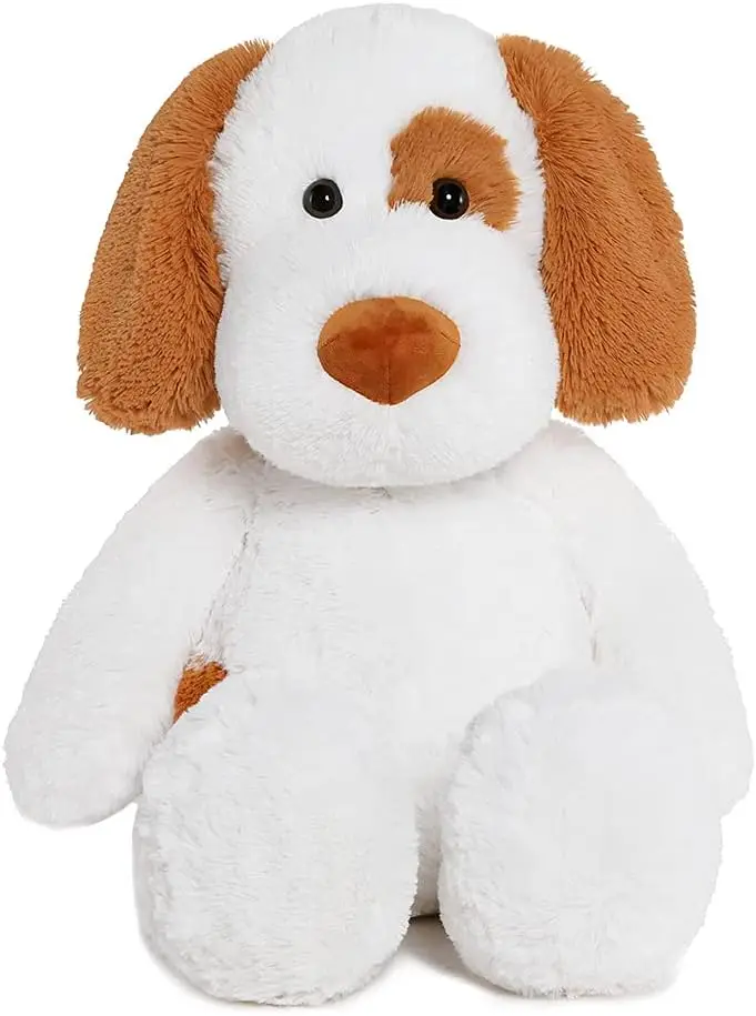 MorisMos Soft Dog Stuffed Animal Large, Cute Stuffed Dog Plush Toy, Cuddle Dog Hugging Pillow for Kids, 20in, White, Brown