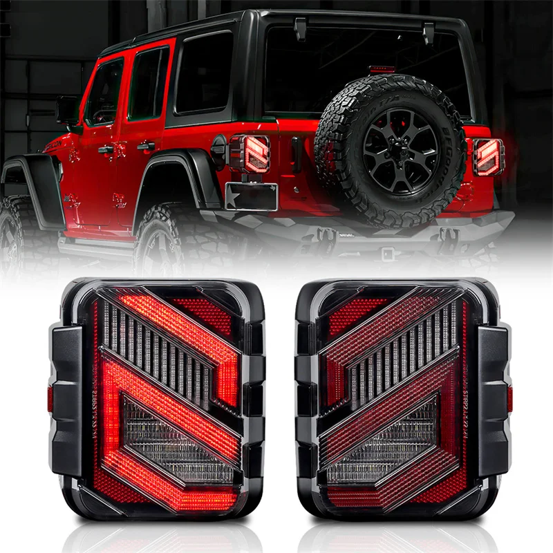 LED Car Tail Lights for Jeep Wrangler JL JLU 2018+ Brake Reverse Daytime Running Lights Rear Lamps Turn Signal Reverse Light