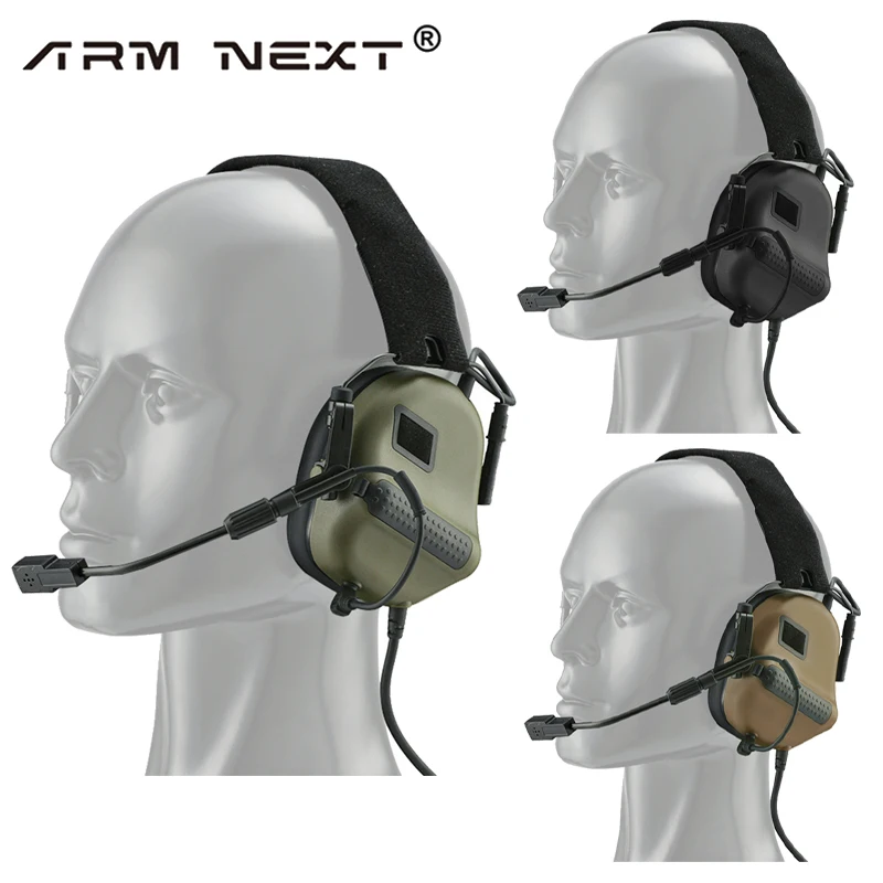 ARM NEXT Electronic Tactical Communication Headphone with PTT Adapter Shooting Protection Noise Canceling Earmuff for Hunting