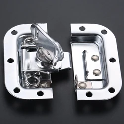 1set Metal Butterfly Twist Latch 82*77mm Fine Flat Spring Lock Built-in Flight Case Jewel Box Buckle Luggage Toolbox Road Case