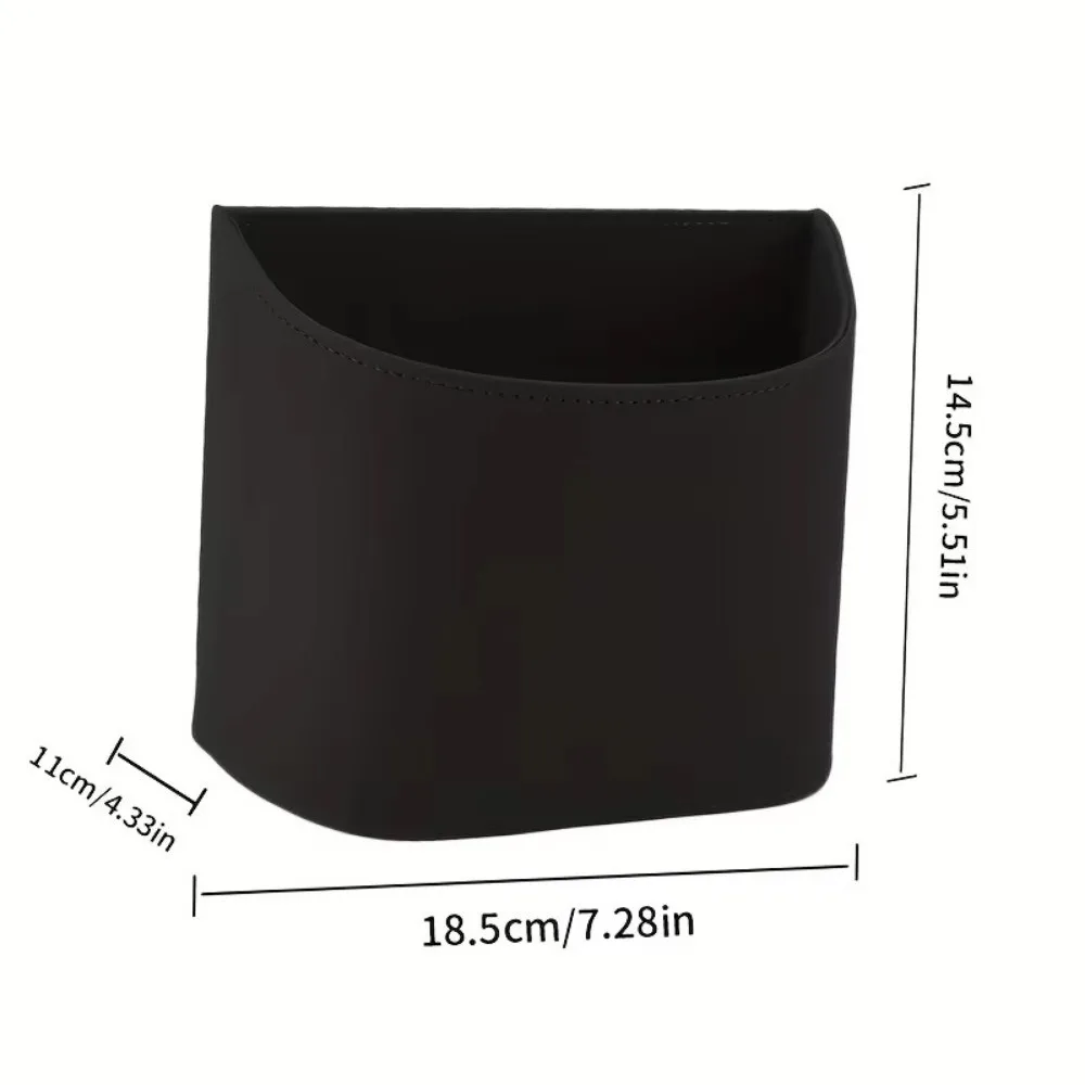 PU Leather Car Trash Can Compact Hanging Rear Seat Garbage Bin Large Space Easy To Fix Design Car Door Trash Can Storage Box view 6