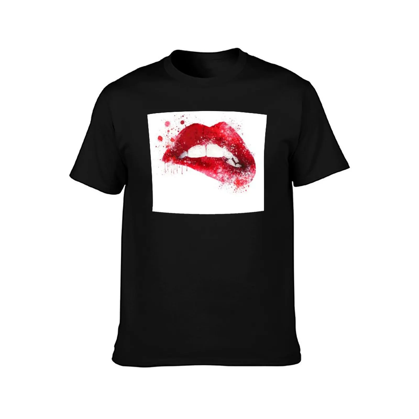 hot lips T-Shirt Soft Stretch Short Sleeve Top T-Shirt